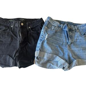 Wild Fable Stylish Black and Blue Denim Women's Shorts size 2/R